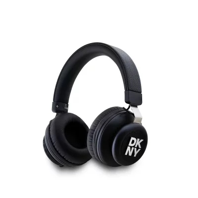 DKNY Casque Audio Sans Fil Bluetooth 5.3 &Eacute;dition Leather Stack Logo  Noir 