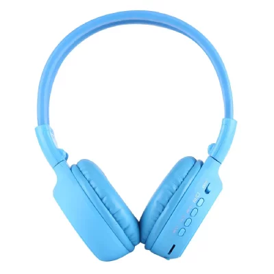 YONIS Casque Audio Sans Fil St&eacute;r&eacute;o Ecran LCD Lecteur Voyant Lumineux Radio Fm Bleu