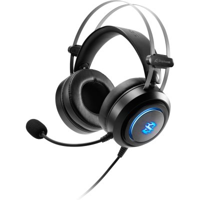 SHARKOON Casque Audio  SGH30 Filaire 92dB USB Simili Cuir Noir 