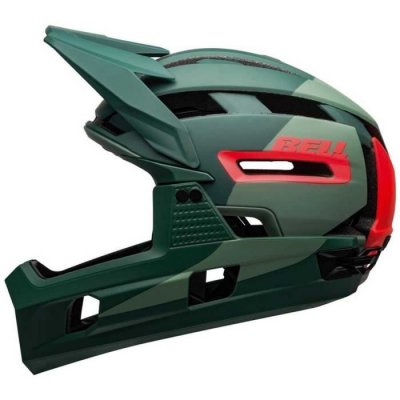 BELL Casque avec mentonniere amovible  super air r mips vert rouge 2022
