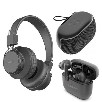 LEDWOOD Casque bleutooth 5.0 + enceinte bluetooth + &eacute;couteur tws  Pack Happy Geek