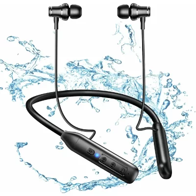 VENDOS85 Casque Bluetooth 5.2 &eacute;couteurs de Sport IPX5 &eacute;tanche noir AQ0809