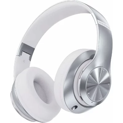 VENDOS85 Casque Bluetooth 9S sur l'oreille gris blanc AQ0819 