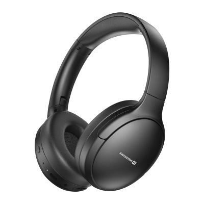 SWISSTEN Casque Bluetooth ANC Etanche IP44 Arceau Pliable avec Coussinets Noir