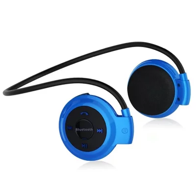 YONIS Casque Bluetooth Ecouteurs Sans Fil Fm Autonomie 10 Heures Batterie Lithium Bleu + SD 4Go