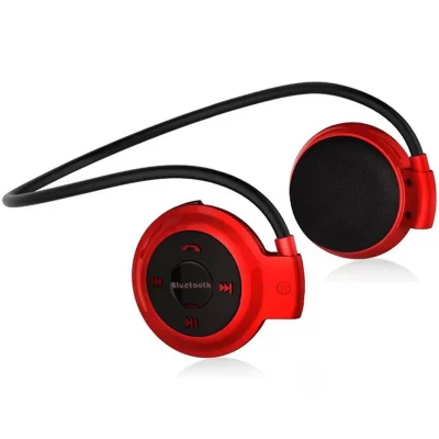 YONIS Casque Bluetooth Ecouteurs Sans Fil Fm Batterie Autonomie 10 Heures Rouge +SD 16Go -