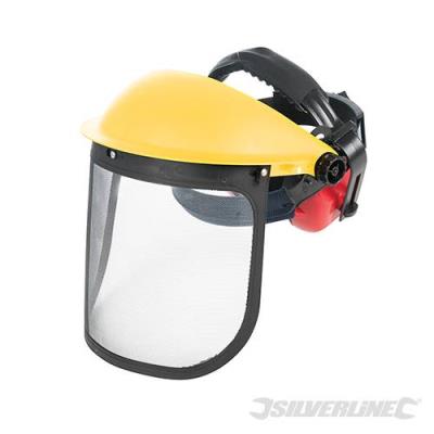 SILVERLINE Casque de forestier &agrave; visi&egrave;re grillag&eacute;e, Relevable, Relevable