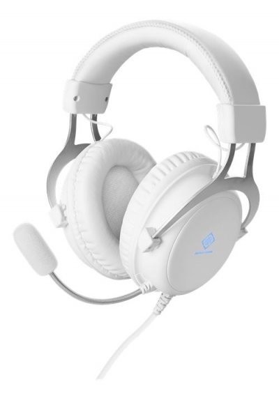 DELTACO GAMING Casque de jeu  GAM-030-W supra-auriculaire filaire Stereo blanc volume r&eacute;glable