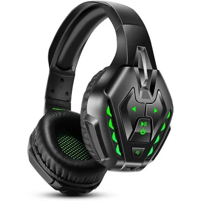 CHRONUS Casque de jeu pour xbox one, casque sans fil bluetooth pour la musique, casque de jeu filaire(vert)