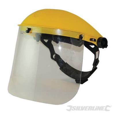 SILVERLINE Casque de protection &agrave; visi&egrave;re en polycarbonate, Relevable, Relevable