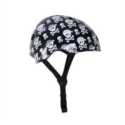 KIDDIMOTO Casque de v&eacute;lo - noir motifs Skullz