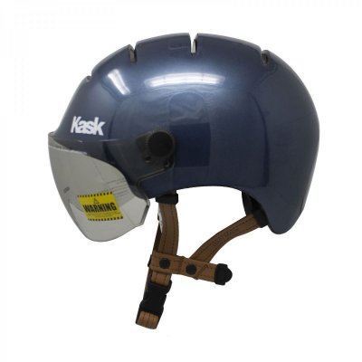 KASK Casque de v&eacute;lo urbain avec visi&egrave;re  4 a&eacute;rations Taille L Bleu
