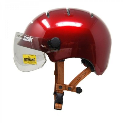 KASK Casque de v&eacute;lo urbain avec visi&egrave;re  4 a&eacute;rations Taille L Bordeaux