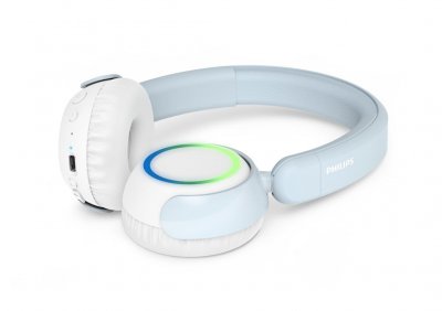 PHILIPS Casque Enfant TAK4200 Sans Fil LED Partage Audio 45h Autonomie Bleu