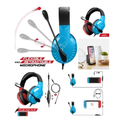 LIVOO Casque Gamer Pro H3 pour Nintendo Switch - OLED St&eacute;r&eacute;o Edition Spirit of Game + Support t&eacute;l&eacute;phone