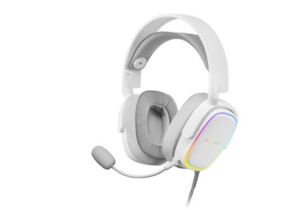 MARS GAMING Casque Gamer RGB  MHAXW Blanc 53mm HiFi mic Amovible 
