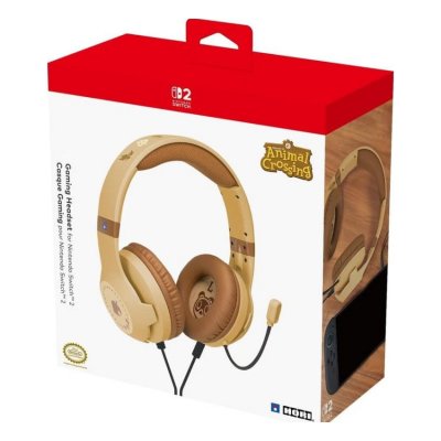 HORI Casque Gaming filaire  Animal Crossing Beige et Marron pour Nintendo Switch 2