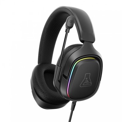 THE G LAB Casque gaming filaire RGB - - KORP MERCURY - Tissu - Micro R&eacute;tractable - St&eacute;r&eacute;o - Toutes Plateformes