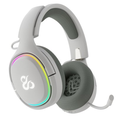 NEWSKILL Casque Gaming Sans Fil  Aton V2 Blanc RGB Bluetooth 5.0 - Neuf