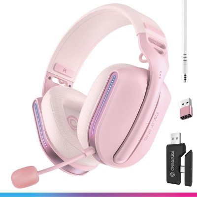 ONIVERSE Casque gaming sans fil  Polaris Multiplateforme Rose Aurore
