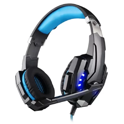 YONIS Casque Gaming St&eacute;r&eacute;o Jeu Volume Micro Omnidirectionnel LED Jack 3.5Mm Bleu Noir -  