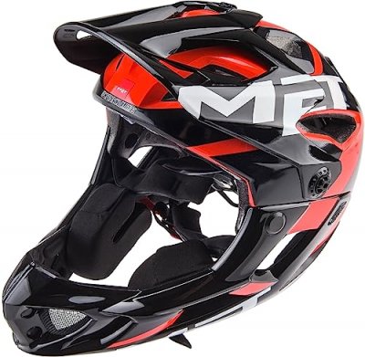 MET Casque  Parachute - Noir - Rouge} - S}, Noir - Rouge}