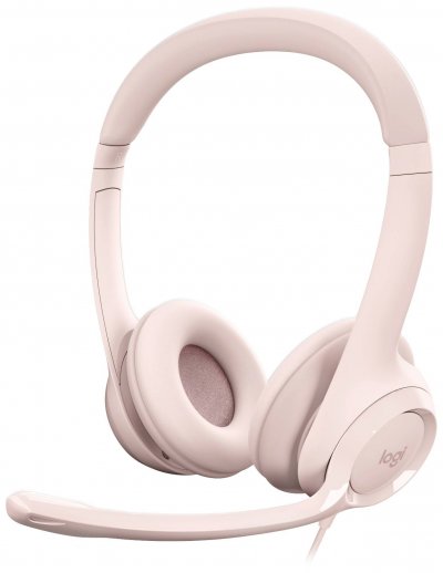 LOGITECH Casque PC filaire USB  H390 pour ordinateur Rose