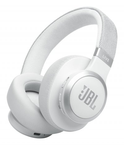 JBL Casque sans fil circum-auriculaire  Live 770 NC &agrave; reduction de bruit adaptative Blanc