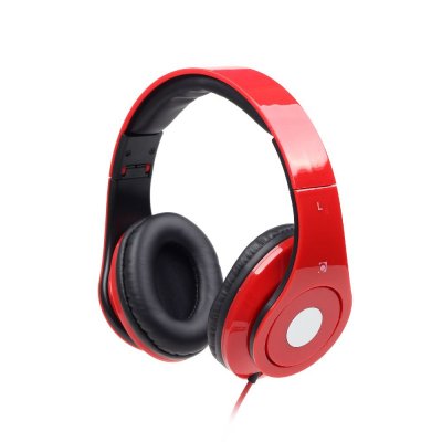 GEMBIRD Casque supra-auriculaire filaire supra-aural Detroit pliable, micro-casque rouge