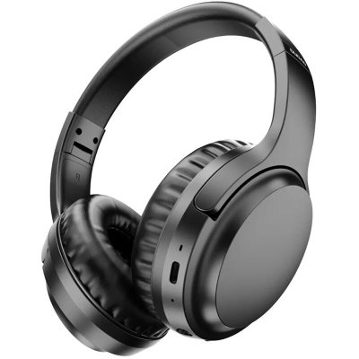 DUDAO Casque supra-auriculaire sans fil Bluetooth 5.0, lecteur de carte micro SD, radio FM, noir