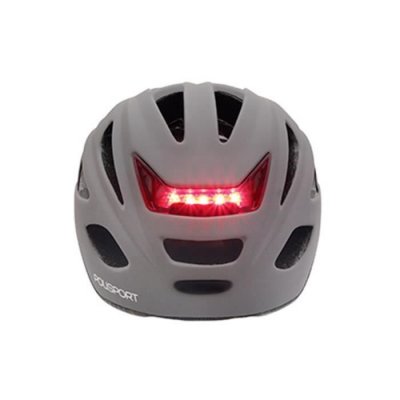POLISPORT Casque v&eacute;lo city  Citygo gris mat avec lumi&egrave;re- 52-59