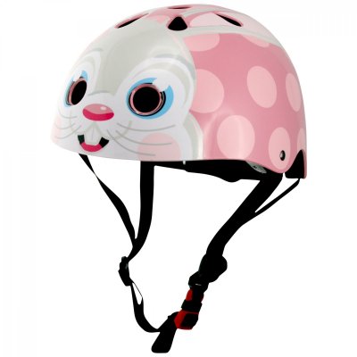 KIDDIMOTO Casque v&eacute;lo  rose lapin m&eacute;dium
