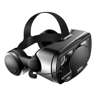 AVIZAR Casque vr t&eacute;l&eacute;phone 3d lentilles classiques c&acirc;ble audio jack 3. 5mm int&eacute;gr&eacute; noir 