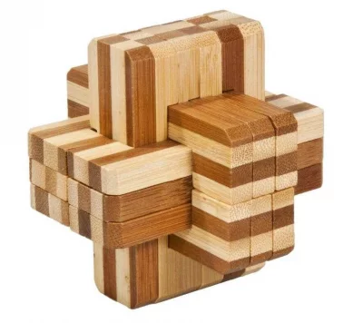 FRIDOLIN Casse t&ecirc;te en bois iq test bambou : double croix