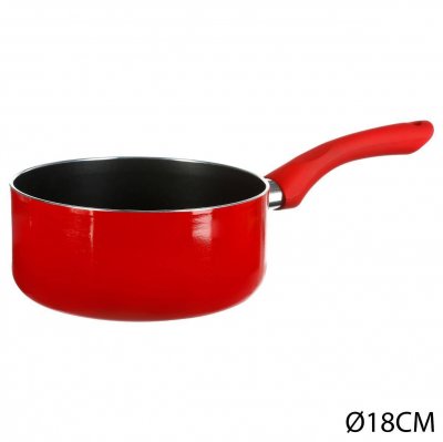 PARIS PRIX Casserole en aluminium - D. 18 cm - &Agrave; induction - Rouge