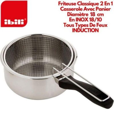 IBILI Casserole induction 18 cm avec panier 