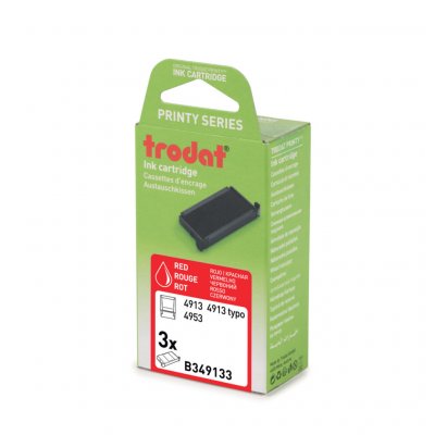 TRODAT Cassette ref 6/4913 encree rouge - Blister de 3