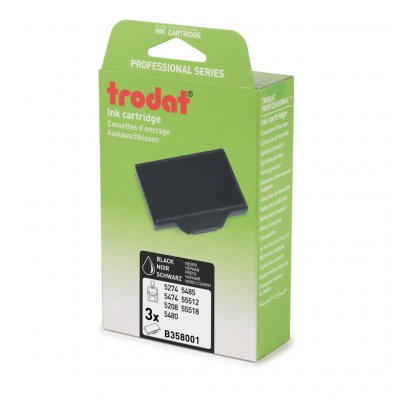 TRODAT Cassette ref 6/58 encre noir - Blister de 3
