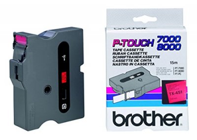 BROTHER Cassette ruban  24mm Noir / Rouge