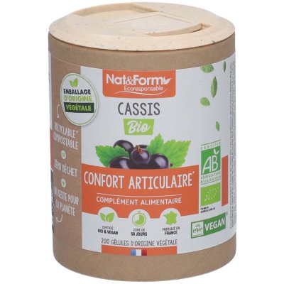 NAT&FORM Cassis gamme &eacute;coresponsable 200 g&eacute;lules nat et form bio