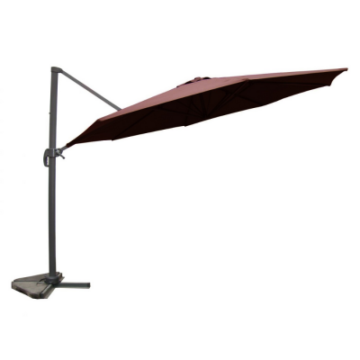 CONCEPT USINE Castillo chocolat : Parasol d&eacute;port&eacute;, rond &Oslash; 350cm, rotatif &agrave; 360&deg;