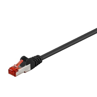 GOOBAY CAT 6 C&acirc;ble de Liaison, S/FTP (PiMF), Noir, 0.5m Longueur de C&acirc;ble