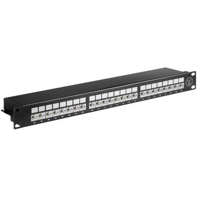 GENERIQUE Cat 6a Panneau de Brassage 19&nbsp;Pouces (48.3cm), Noir, 24&nbsp;Ports