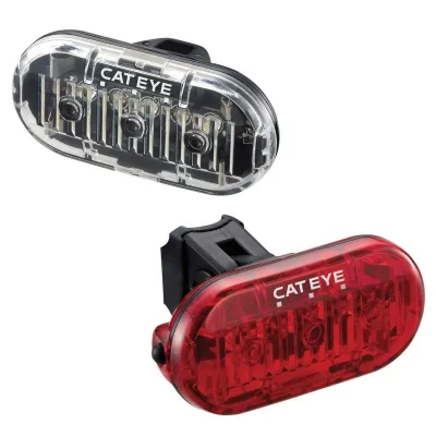 CATEYE  Omni TL-LD135 Set de 3 Feux de v&eacute;lo et r&eacute;flecteurs Noir