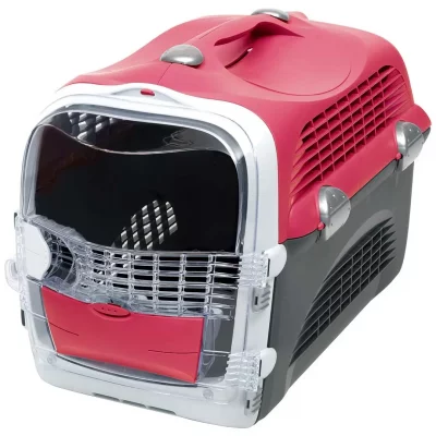 CATIT  &ndash; Cage de Transport Cabrio pour Chat, Rouge Cerise