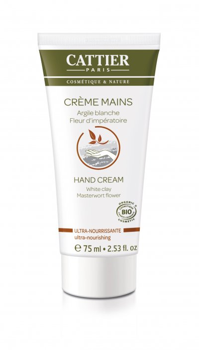 CATTIER  Argile Blanche Cr&egrave;me Mains Ultra-Nourrissante Bio 75ml