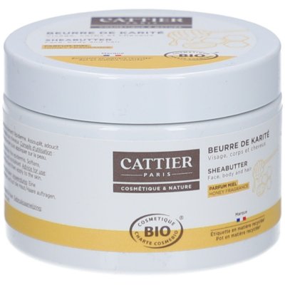 CATTIER  Beurre De Karit&eacute; Bio 100% Naturel Parfum Miel 100g