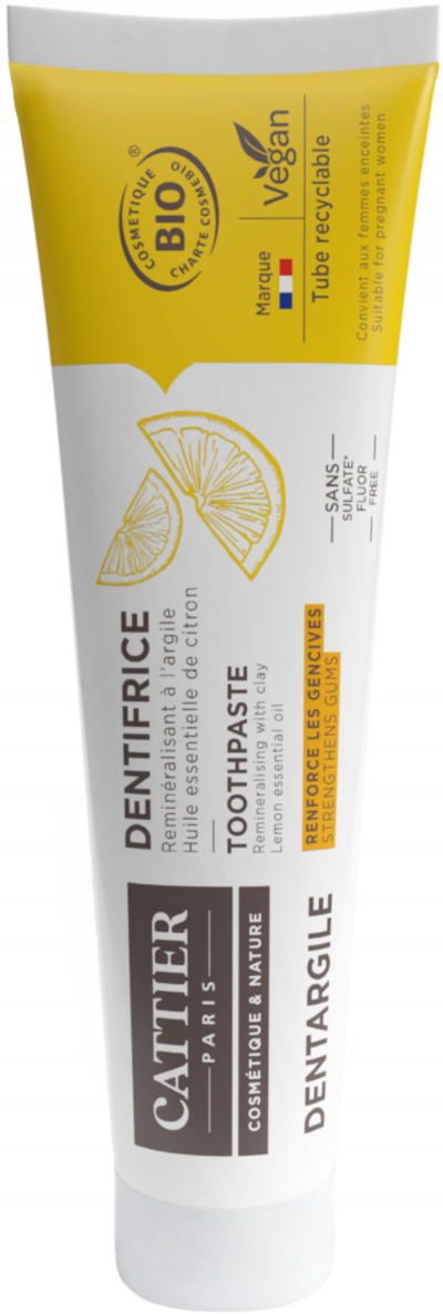 CATTIER  Dentargile Dentifrice Citron Bio 75ml