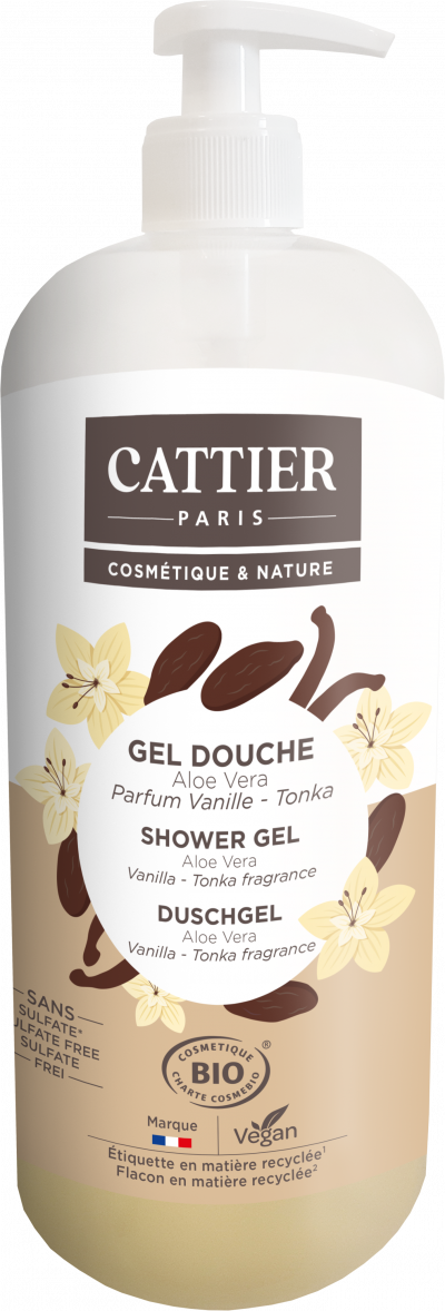 CATTIER  - Gel douche sans sulfate Parfum Vanille - Tonka 1L