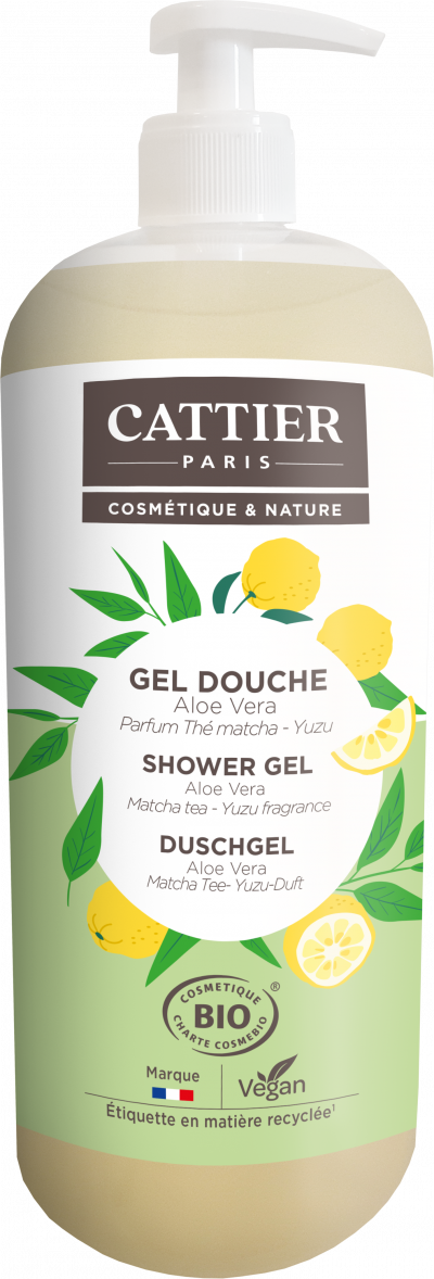 CATTIER  Gel Douche Th&eacute; Matcha Yuzu Bio 1L
